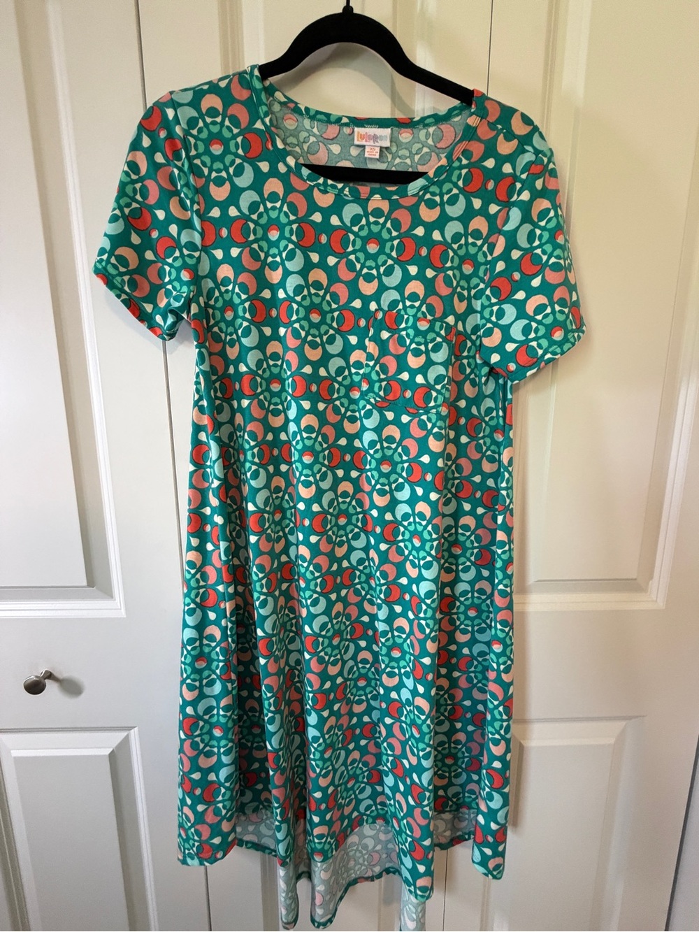 Printed Teal Floral Swing Dress - Unbranded